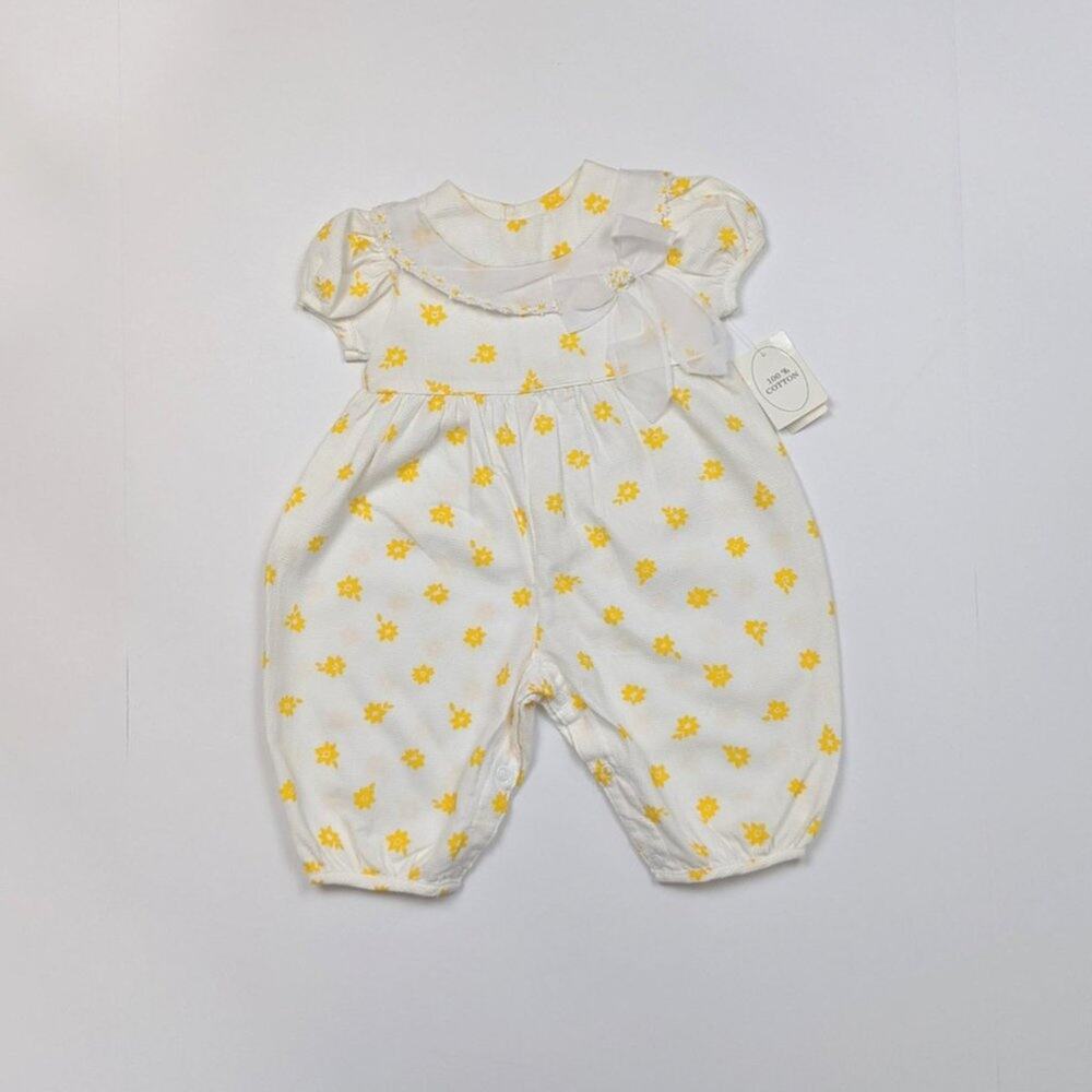 Vintage Bubble Romper Baby Girls Size 3-6m White Daisy Sz 3-6m Jumpsuit